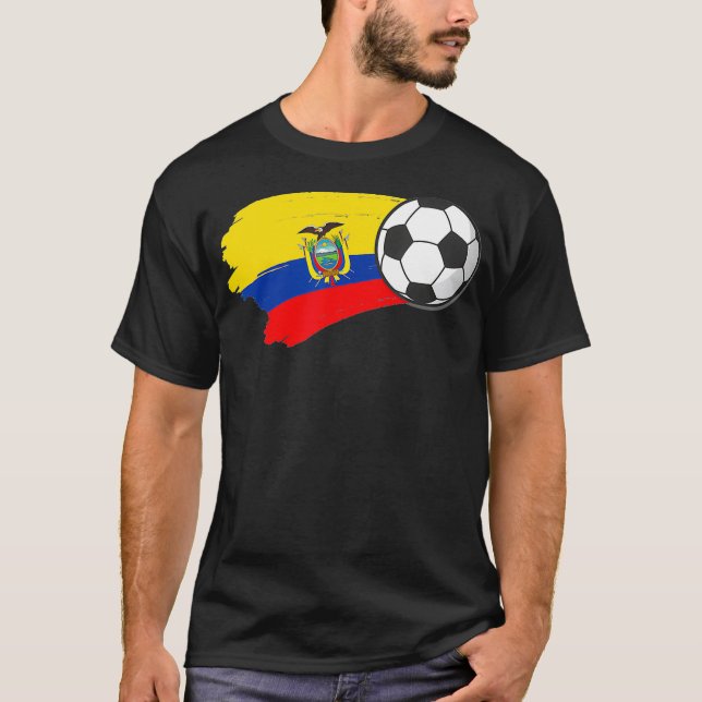 Ecuador Flag Soccer Ecuadorian Futbol Hispanic Roo T Shirt (Framsida)