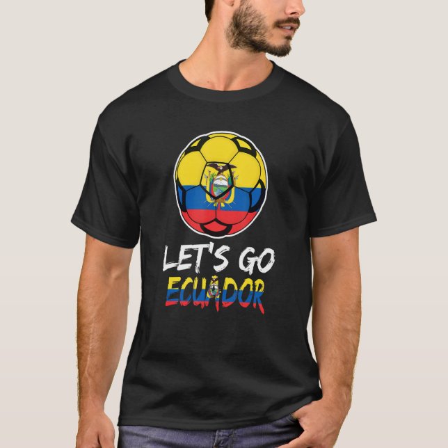 Ecuador Flag Team Football Ecuadorian Soccer Ball T Shirt (Framsida)