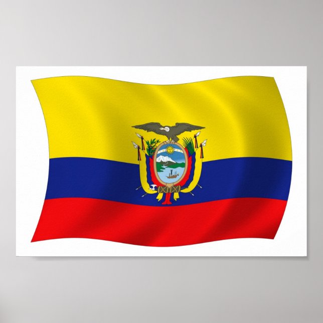 Ecuador Flagga Affisch Print (Framsidan)