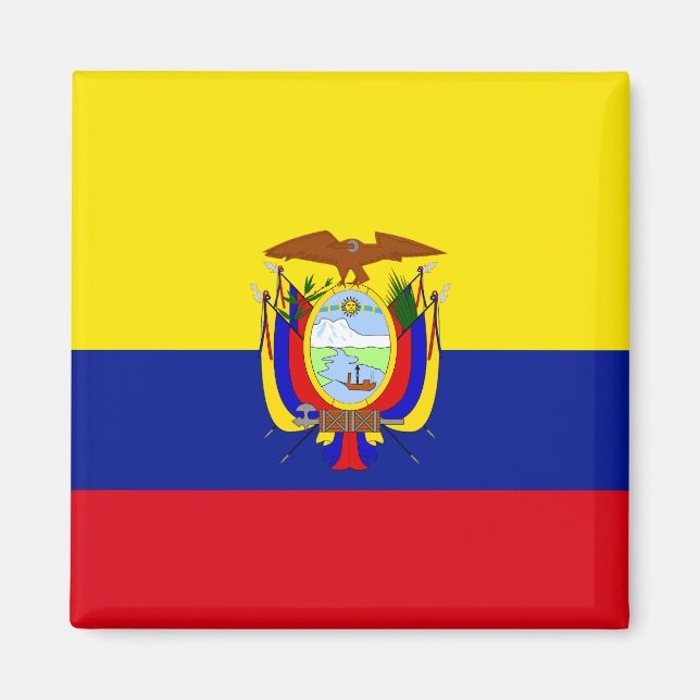 Ecuador Flagga av hög kvalitet Magnet (Framsidan)