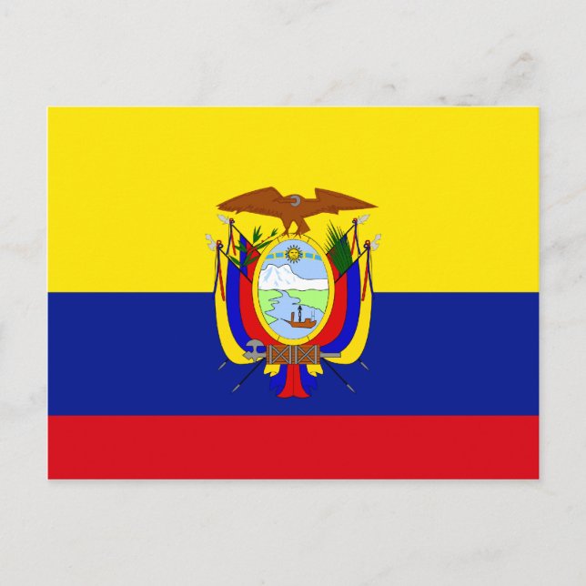 Ecuador Flagga av hög kvalitet Vykort (Framsida)