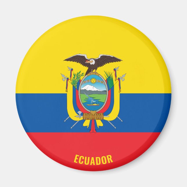 Ecuador Flagga Charming Patriotic Magnet (Framsidan)