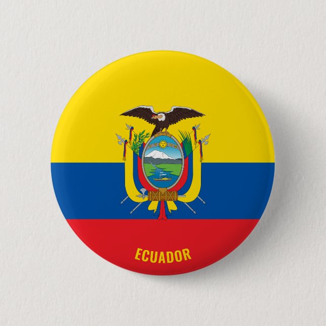Ecuador Flagga Cute Patriotic Knapp (Framsida)