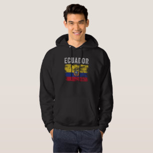 Ecuador Flagga Distress Ecuadorian Flagga Hoodie