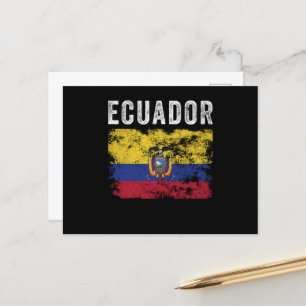 Ecuador Flagga Distress Ecuadorian Flagga Vykort