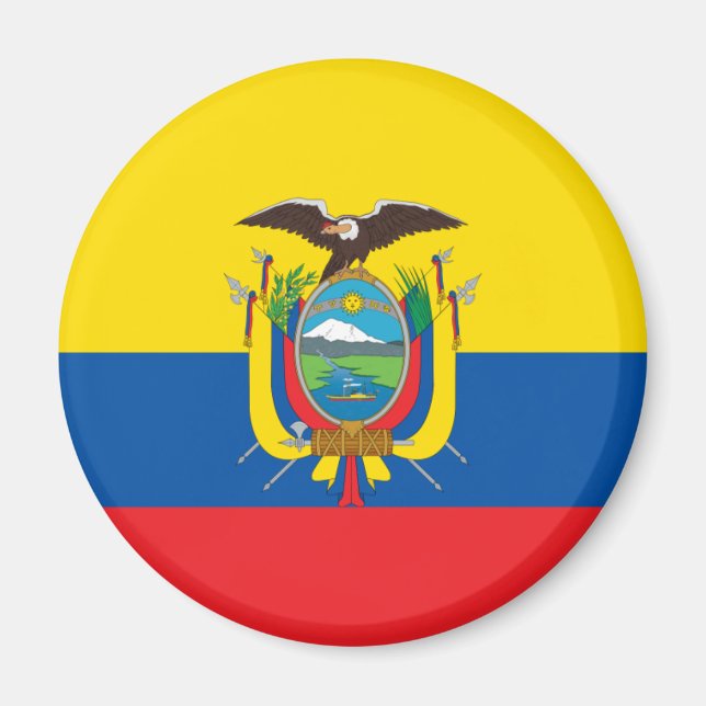 Ecuador Flagga EC Magnet (Framsidan)