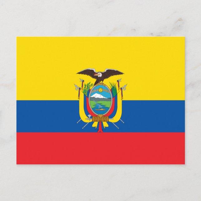 Ecuador Flagga EC Vykort (Framsida)