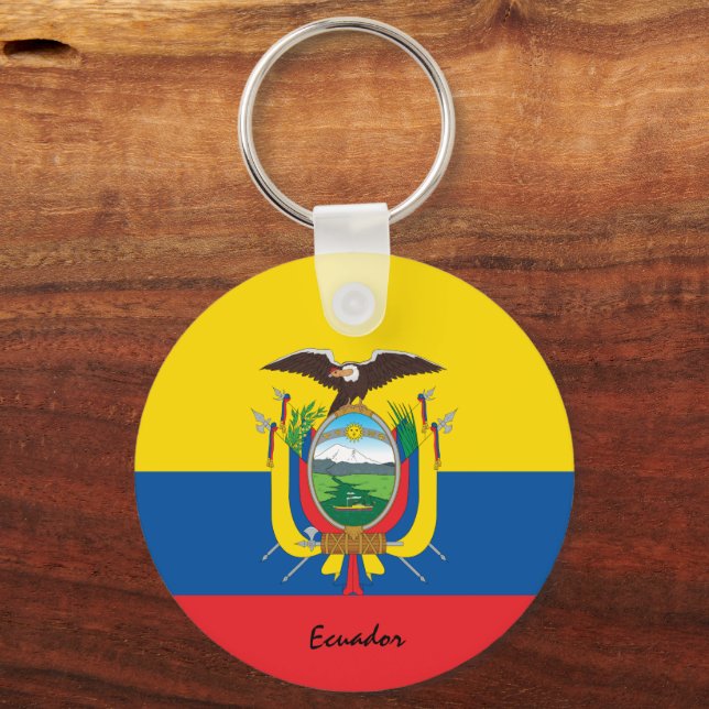 Ecuador Flagga & Ecuador patrioter/sport Nyckelring (Framsida)