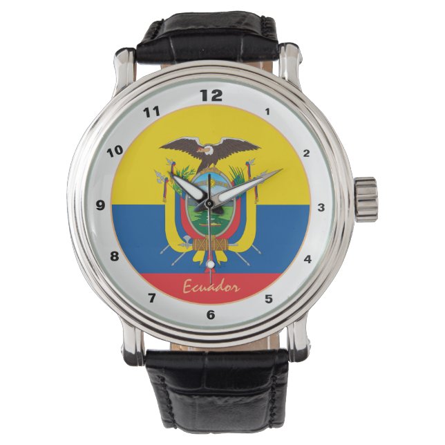 Ecuador Flagga, Ecuador trendig mode /design watch Armbandsur (Framsida)