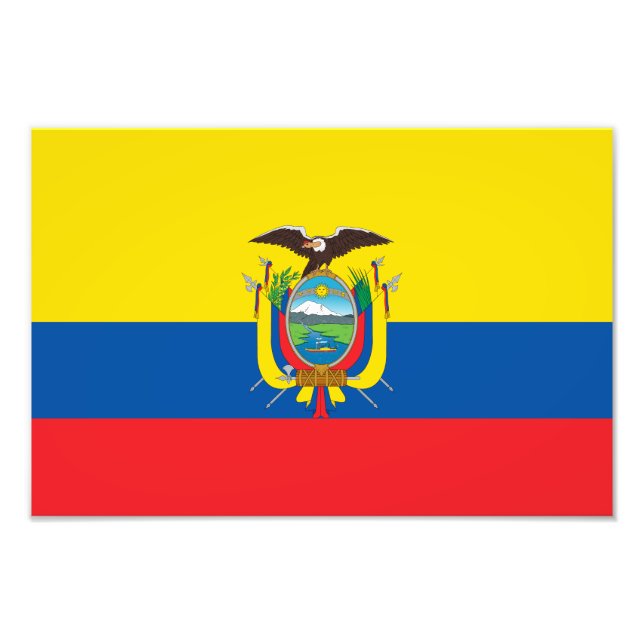 Ecuador Flagga Fototryck (Framsidan)