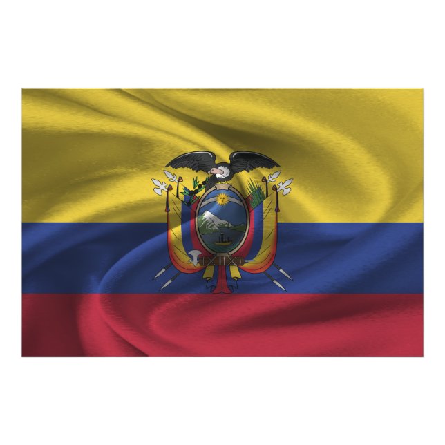 Ecuador Flagga Fototryck (Framsidan)