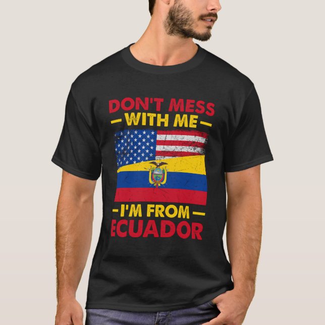 Ecuador Flagga, halvamerikan, halvecuadorianska T Shirt (Framsida)