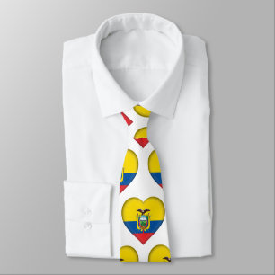 Ecuador Flagga Heart Mönster Neck Tie Slips