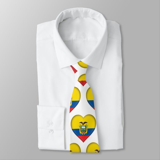 Ecuador Flagga Heart Mönster Neck Tie Slips (Bunden)