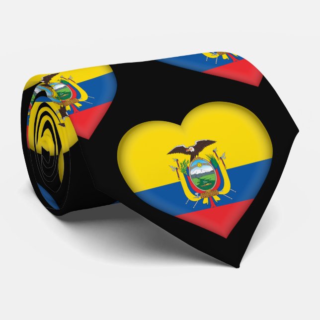 Ecuador Flagga Heart Mönster Neck Tie Slips (Rullad)