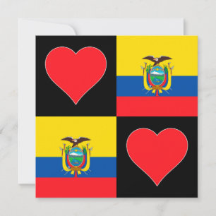 Ecuador Flagga Heart Patriotic Ecuadorian Hälsning Kort