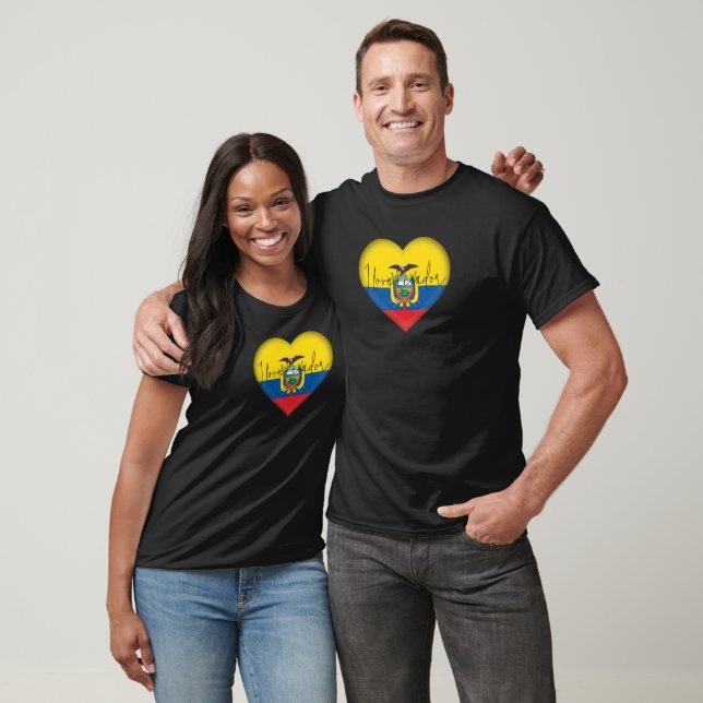 Ecuador Flagga Heart T-Shirt (Unisex)