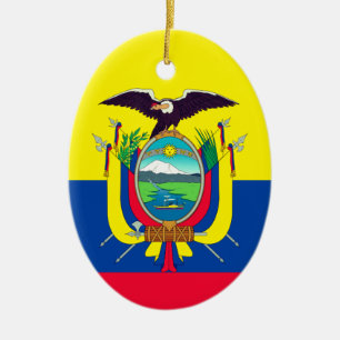 Ecuador Flagga Julgransprydnad Keramik