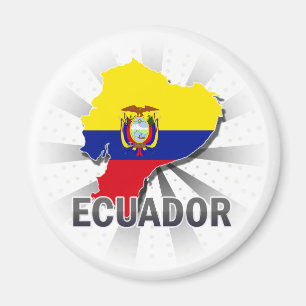 Ecuador Flagga Karta 2.0 Magnet