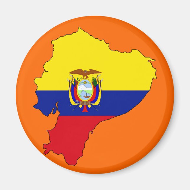 Ecuador flagga karta magnet (Framsidan)