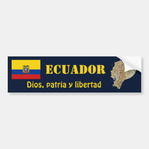 Ecuador flagga + Kartabildekal Bildekal