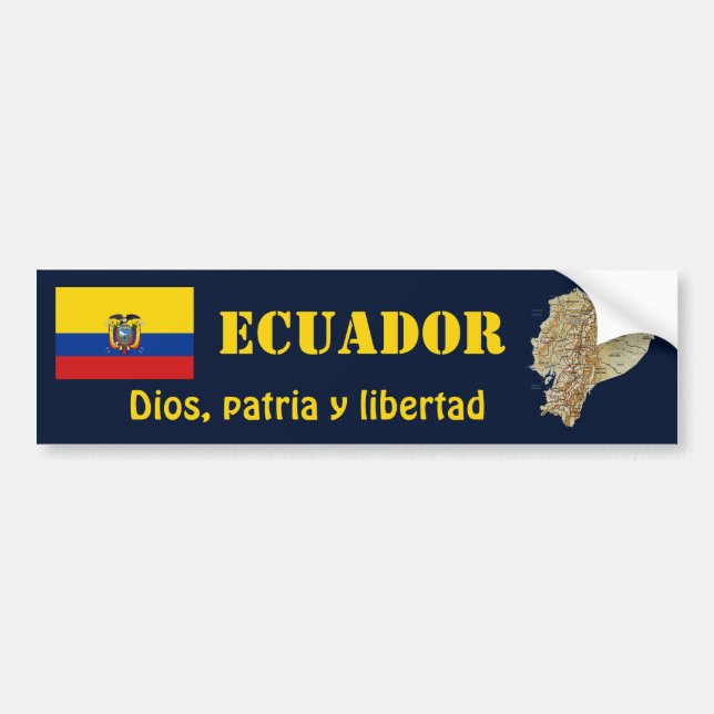Ecuador flagga + Kartabildekal Bildekal (Framsidan)