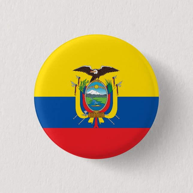 Ecuador Flagga Knapp (Framsida)