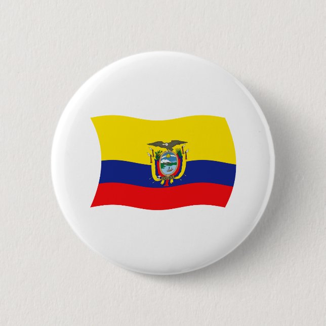 Ecuador Flagga Knapp (Framsida)