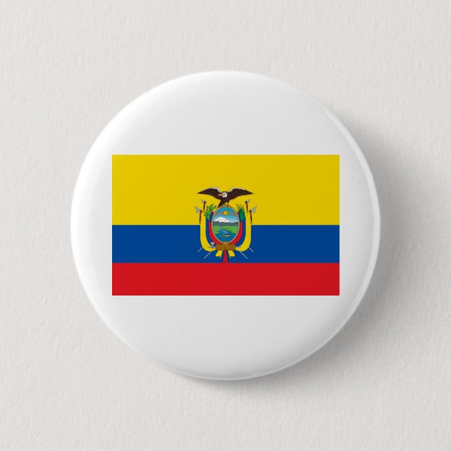 Ecuador Flagga Knapp (Framsida)