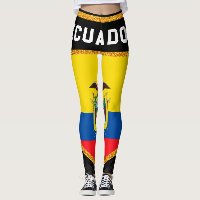 Ecuador Flagga Leggings (Framsida)