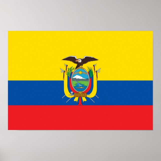 Ecuador Flagga Poster (Framsidan)