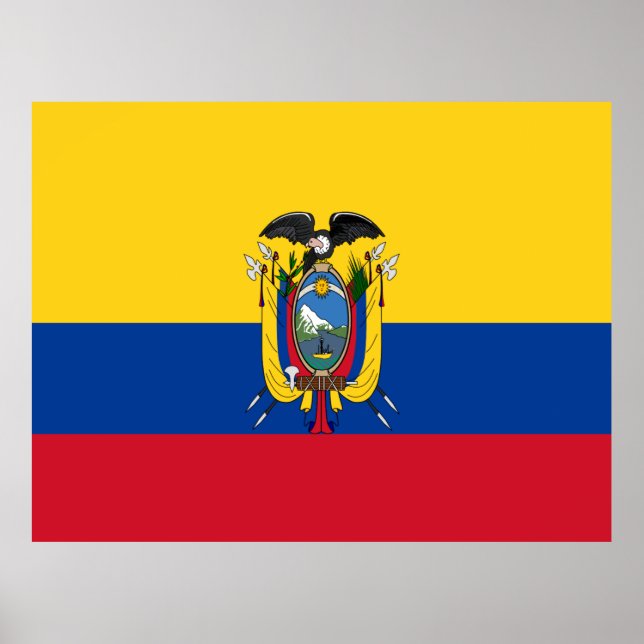 Ecuador Flagga Poster (Framsidan)