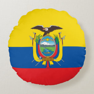 Ecuador Flagga Rund Kudde