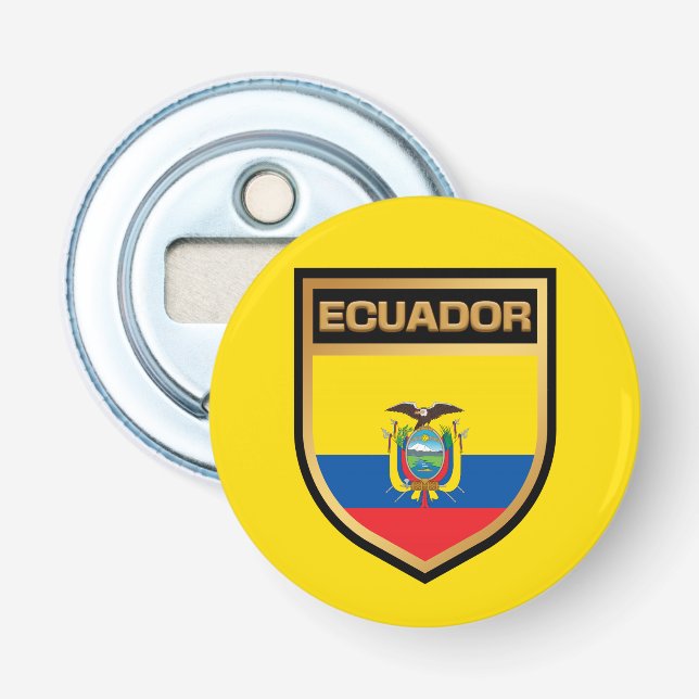Ecuador Flagga Shield Flasköppnare (Framsidan)