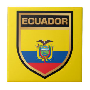 Ecuador Flagga Shield Kakelplatta