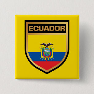 Ecuador Flagga Shield Knapp