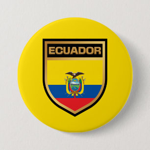 Ecuador Flagga Shield Knapp
