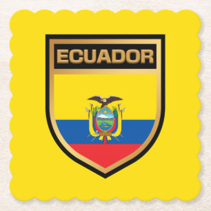 Ecuador Flagga Shield Underlägg Papper