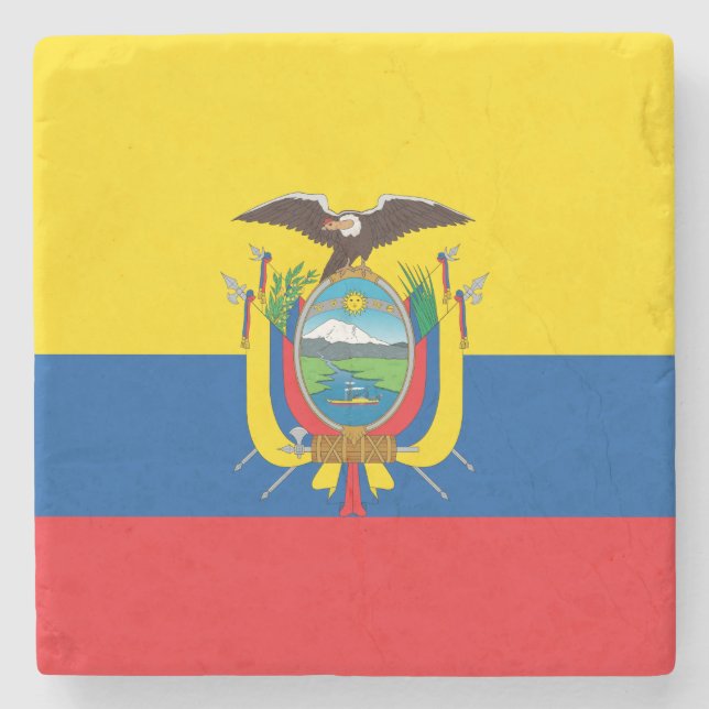 Ecuador Flagga Stenunderlägg (Framsidan)