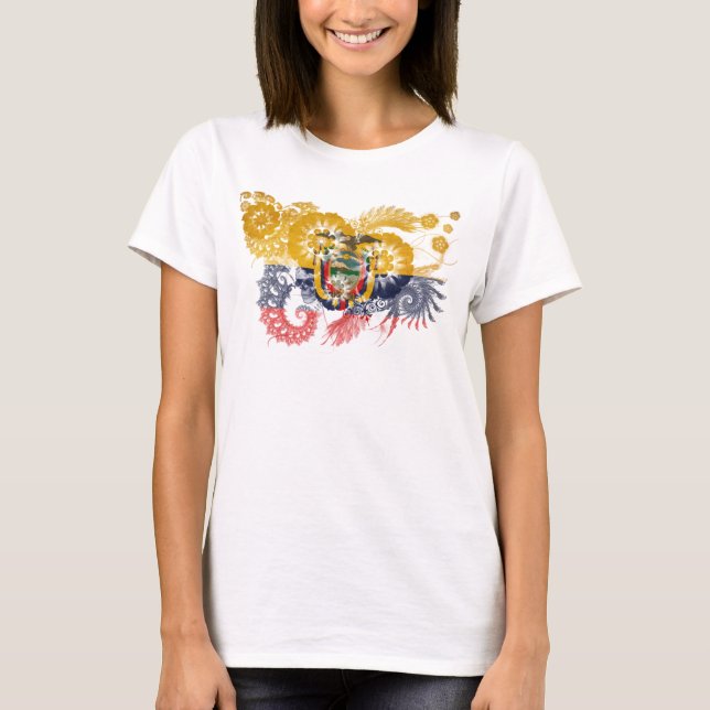 Ecuador flagga tee shirt (Framsida)