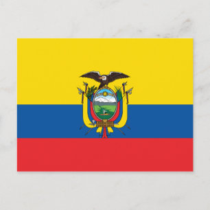 Ecuador Flagga Vykort