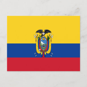 Ecuador Flagga Vykort