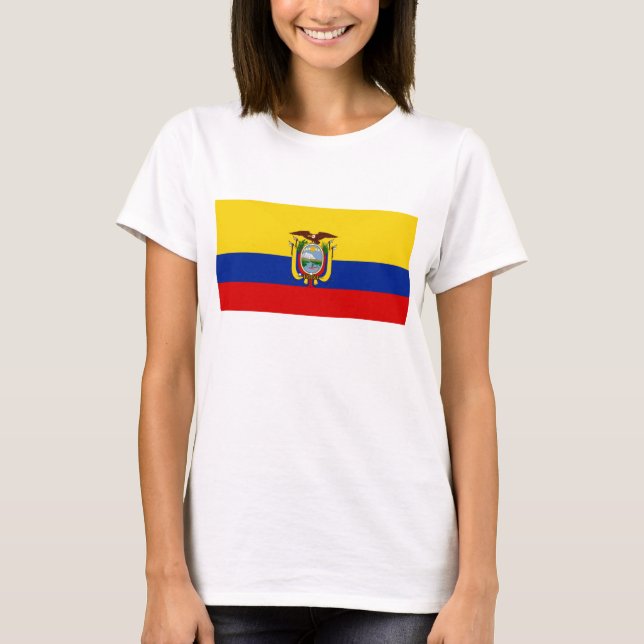 Ecuador Flagga x Karta T-Shirt (Framsida)