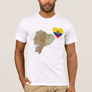 Ecuador flaggahjärta och kartaT-tröja Tröja