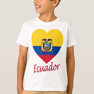 Ecuador flaggahjärta t-shirt