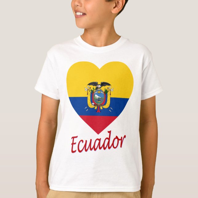 Ecuador flaggahjärta t-shirt (Framsida)