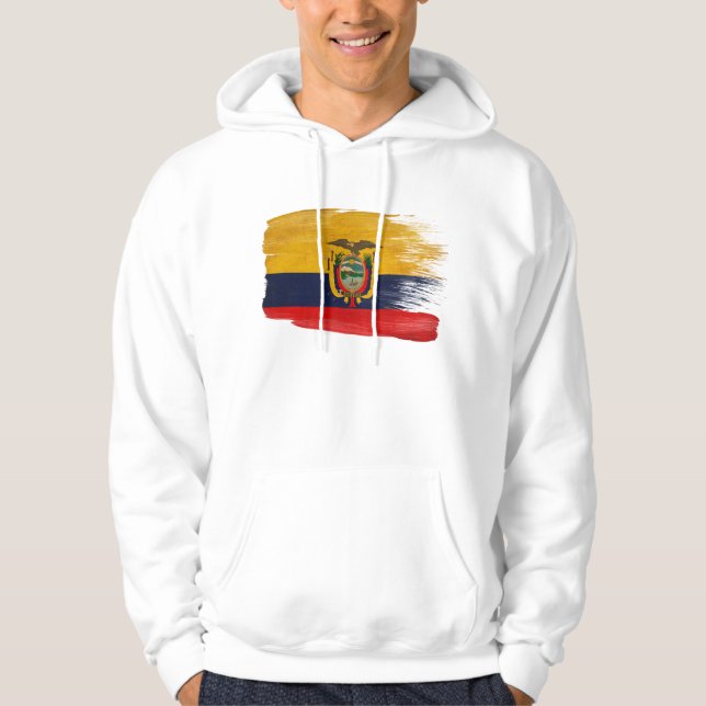 Ecuador flaggaHoodie Sweatshirt (Framsida)