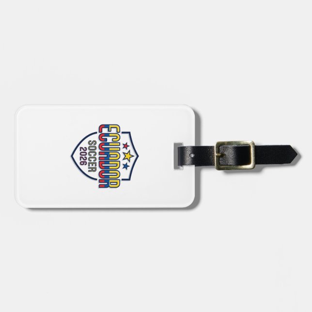 Ecuador Fotboll 2026 Fotboll Fet Land Typografi Bagagebricka (Horisontell Framsida)