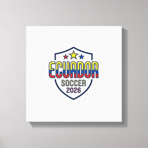 Ecuador Fotboll 2026 Fotboll Fet Land Typografi Canvastryck