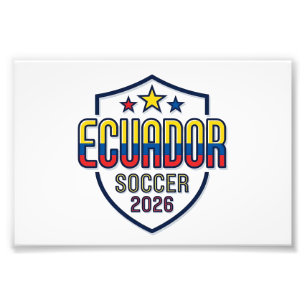 Ecuador Fotboll 2026 Fotboll Fet Land Typografi Fototryck